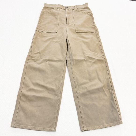 & Other Stories Khaki Cargo Wide Leg Denim Jeans Pants Size 4 - Picture 2 of 10